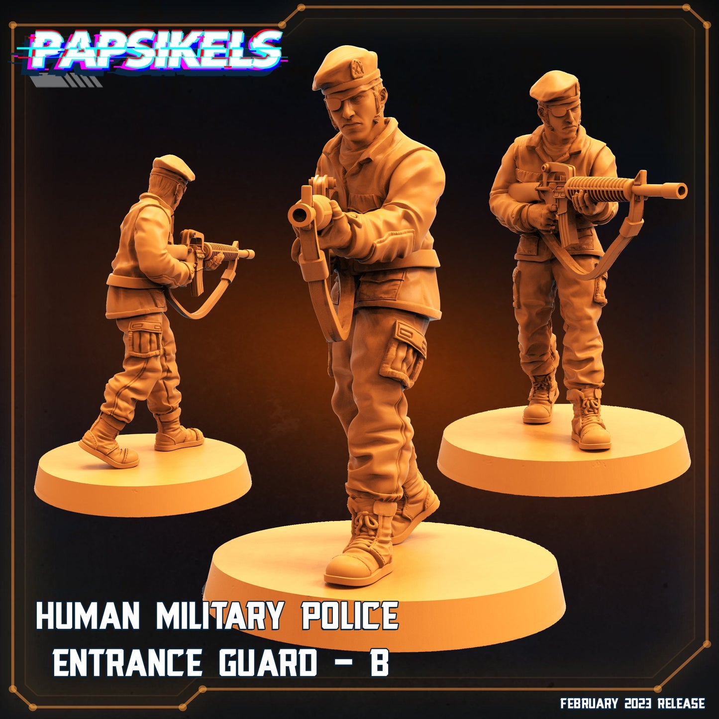 Military Police Entrance Guard B - Resin 3D Print Alien Miniature | RPG | Sci fi | Cyberpunk | Role Playing | DnD | Papsikel Star Entrance