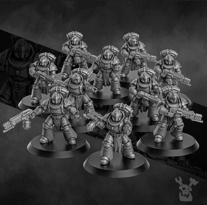 Space Knights Team Ignitium - Set of 10 | Grimdark | Sci-Fi Future | Tabletop Wargaming