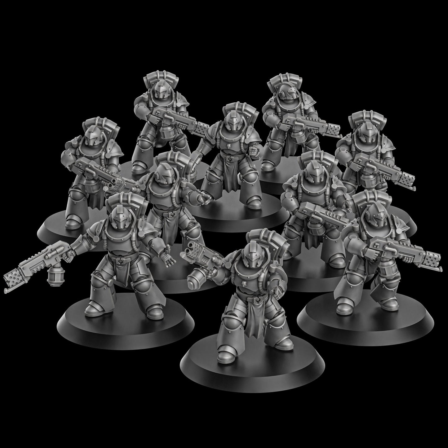 Space Knights Team Ignitium - Set of 10 | Grimdark | Sci-Fi Future | Tabletop Wargaming
