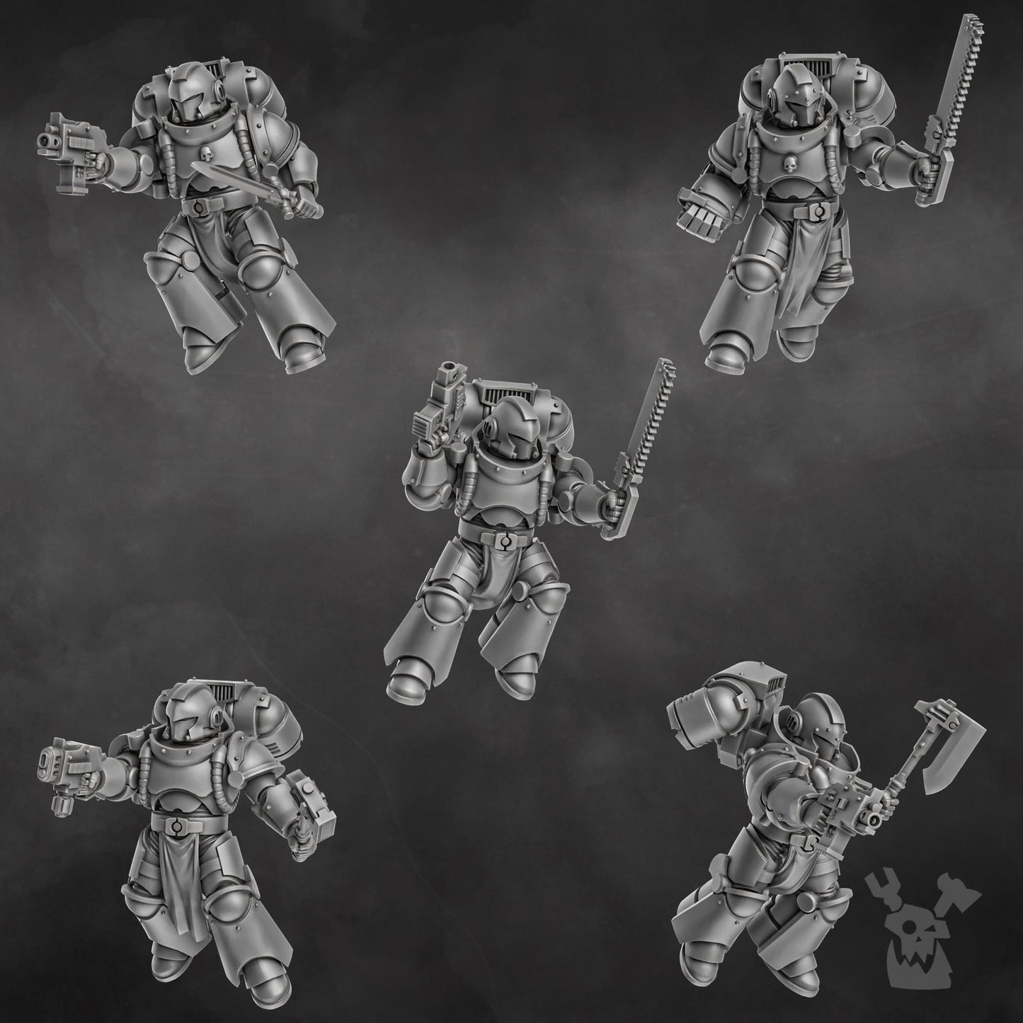 Space Knight Storm Squad with Jetpacks - Set of 5 | Grimdark | Sci-Fi Future | Tabletop Wargaming