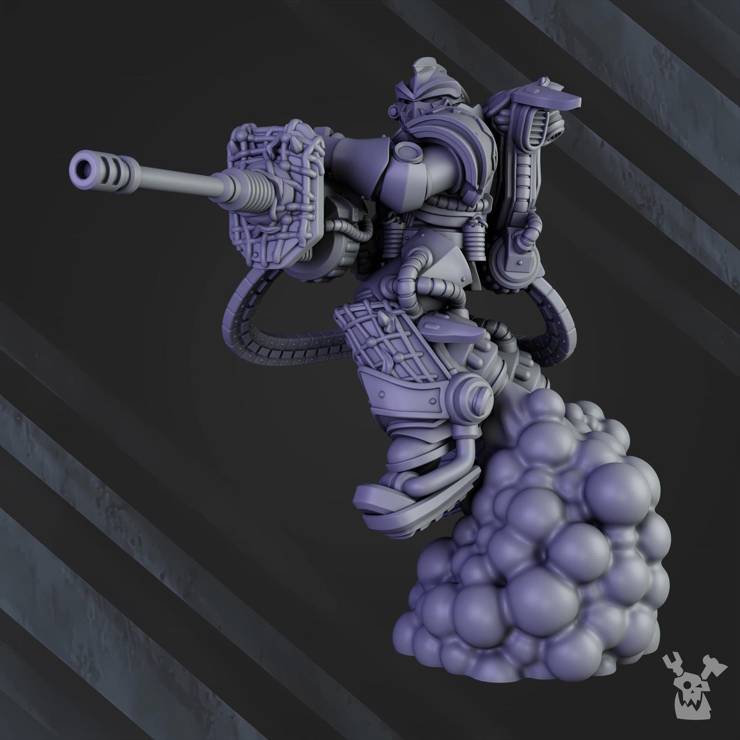 White Megalodon Warrior Depressor | Grimdark | Sci-Fi Future | Tabletop Wargaming