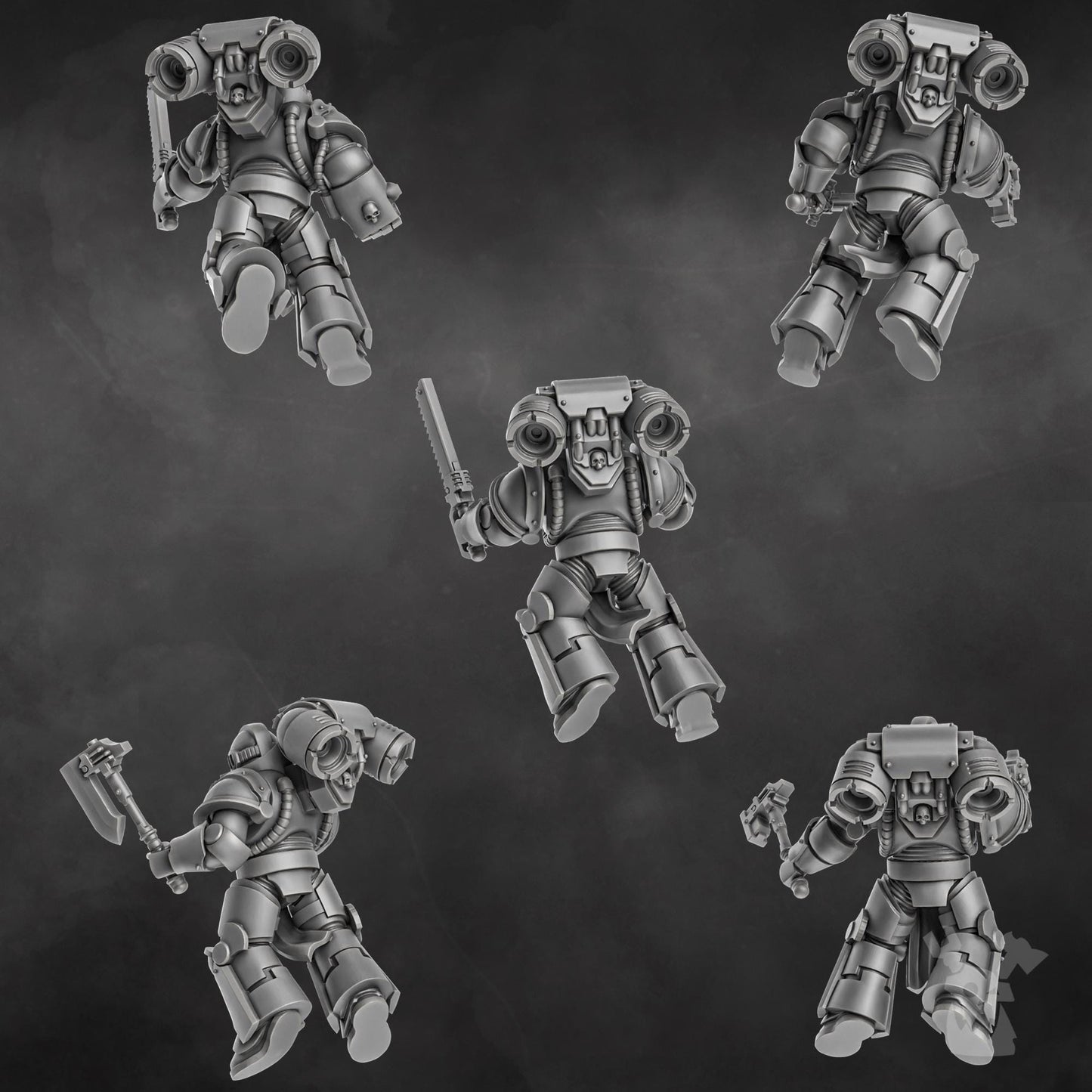 Space Knight Storm Squad with Jetpacks - Set of 5 | Grimdark | Sci-Fi Future | Tabletop Wargaming