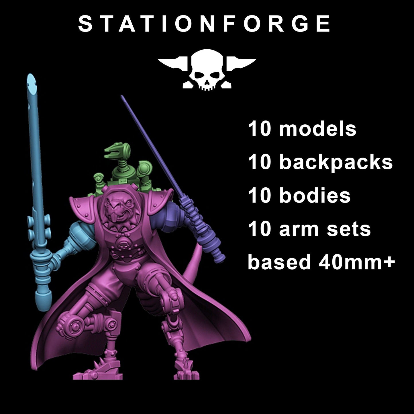 Raticus Curdsters - Set of 10 | Wargame Proxy | Sci-Fi | Cyberpunk