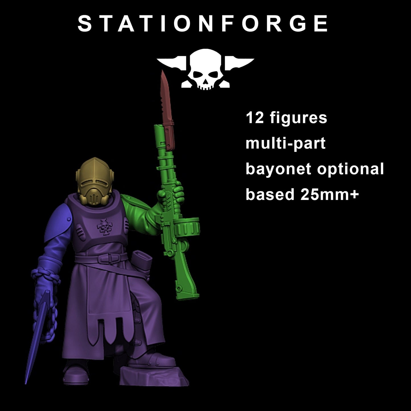Royal Guard Templar - Set of 12 | | Wargame Proxy | Sci-Fi | Cyberpunk