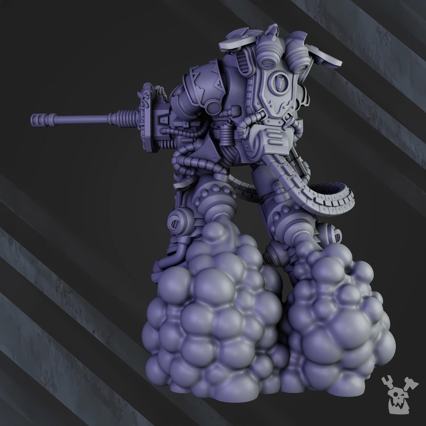 White Megalodon Warrior Depressor | Grimdark | Sci-Fi Future | Tabletop Wargaming