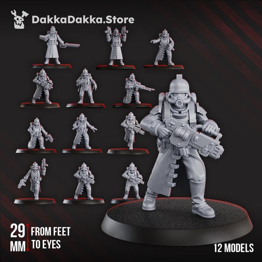 3rd Death Division Squad - Set of 12 | Grimdark | Sci-Fi Future | Tabletop Wargaming