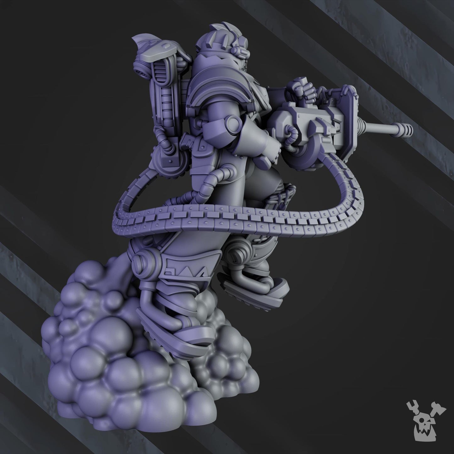 White Megalodon Warrior Depressor | Grimdark | Sci-Fi Future | Tabletop Wargaming
