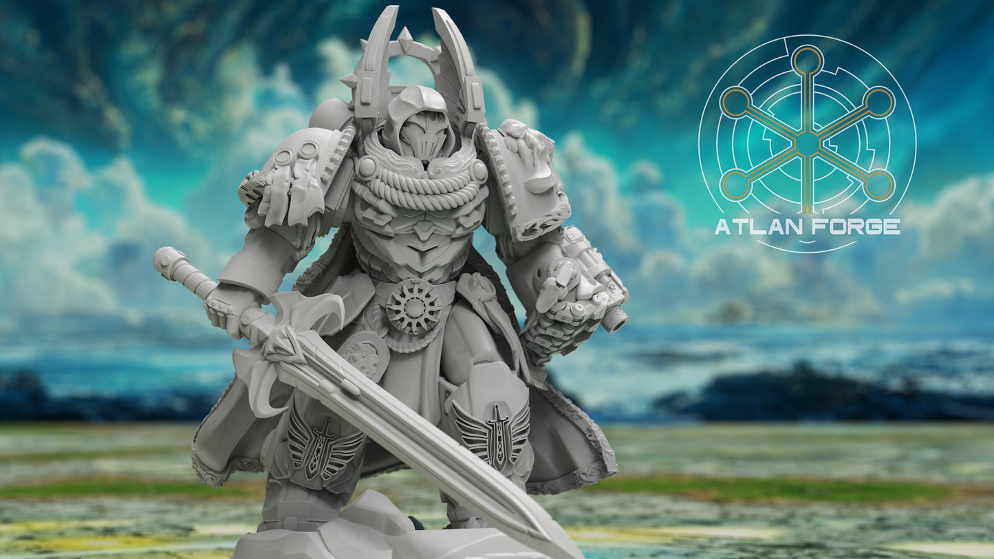 Angelic Aegis Captain - v1 | DnD Miniatures  | Wargame Proxies | Sci-Fi | Cyberpunk