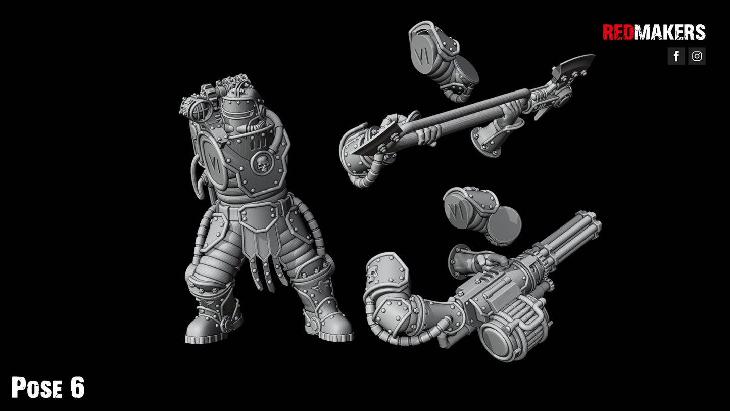 Solar Guard - Squad with Power Axes and Rotor Cannons - Pose 6