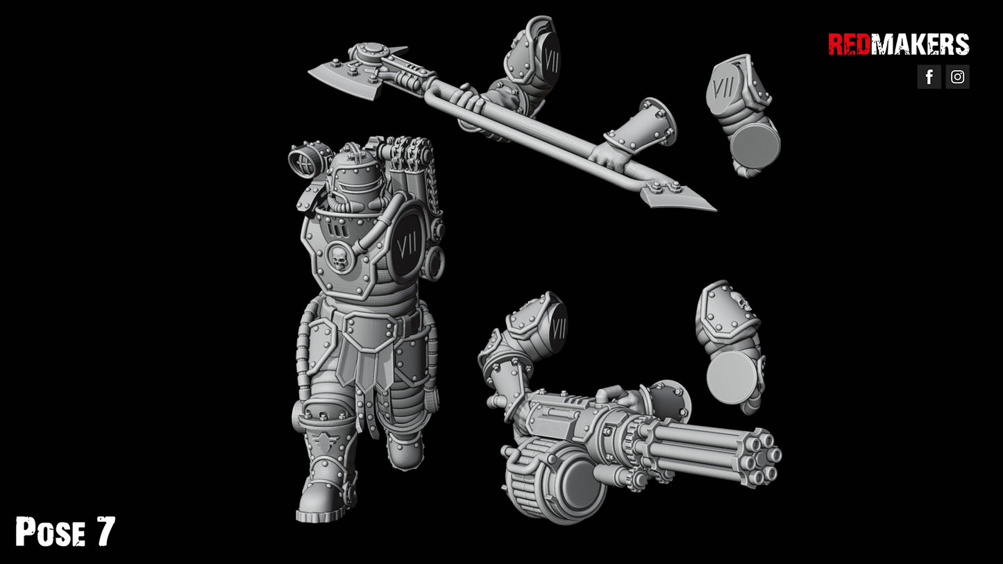 Solar Guard - Squad with Power Axes and Rotor Cannons - Pose 7