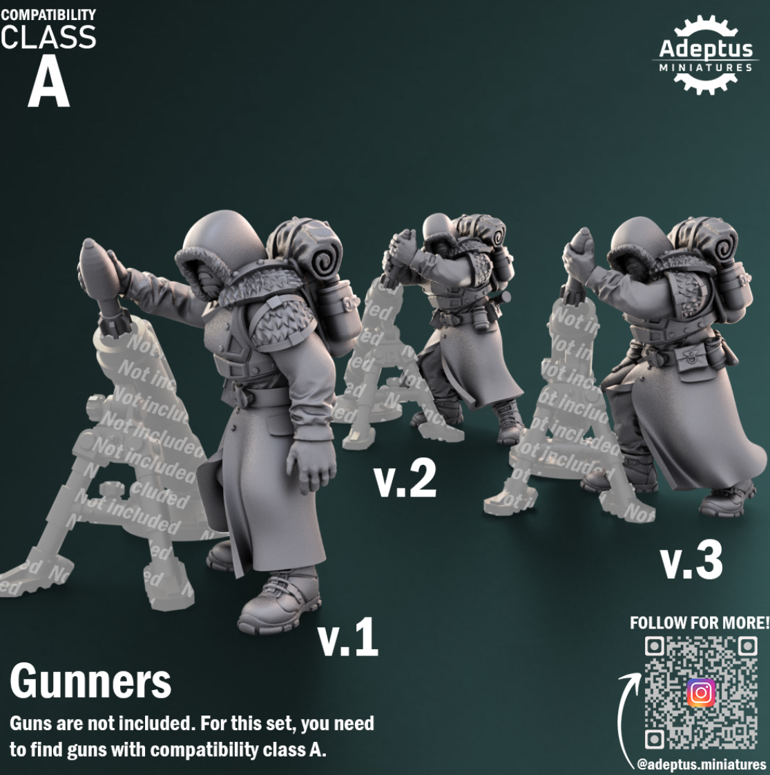 Heavy Weapons Team - Frostguard Regiment - Set of 12 (heavy guns not included)