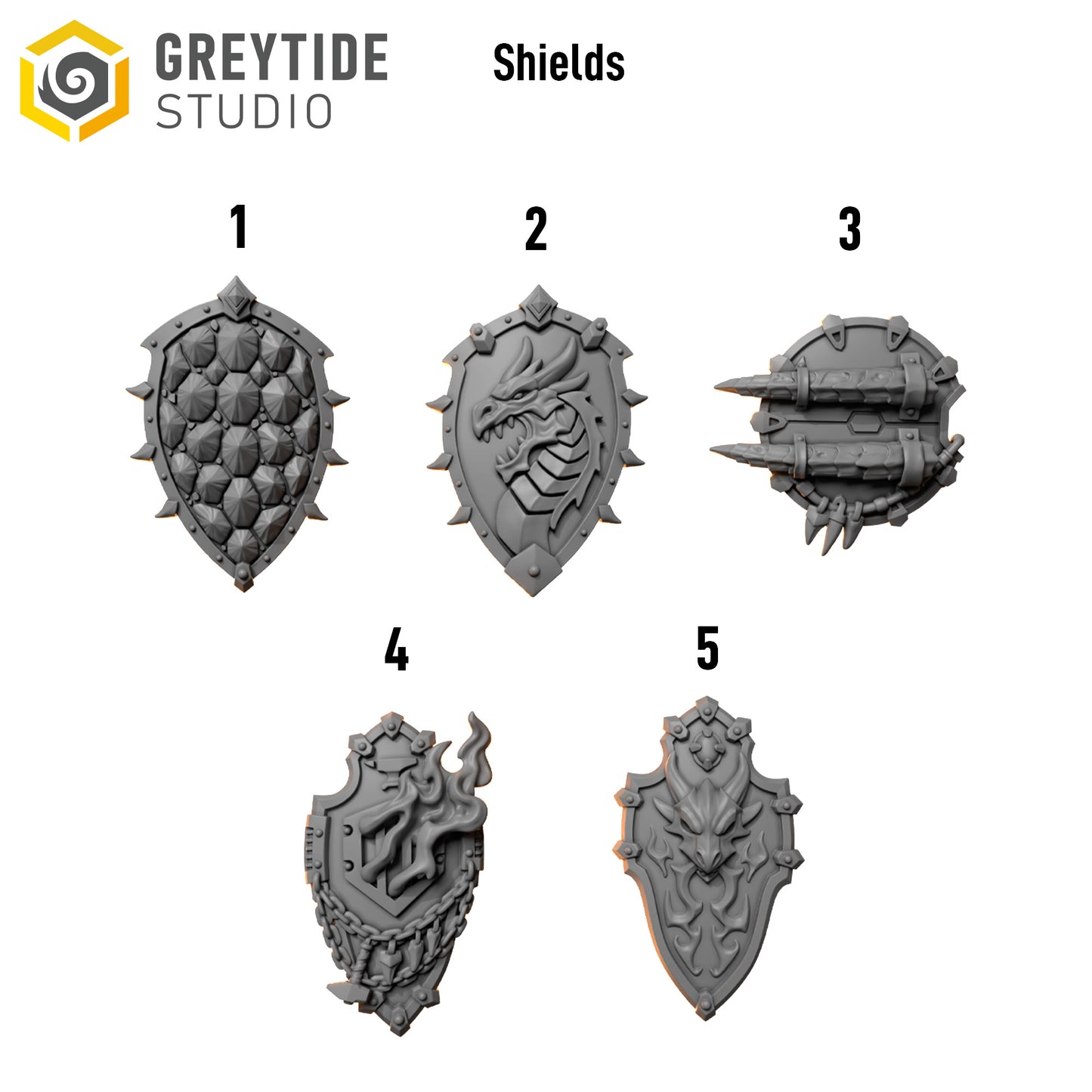 Bits - Anvil Warden Left Handed Shields - Set of 5
