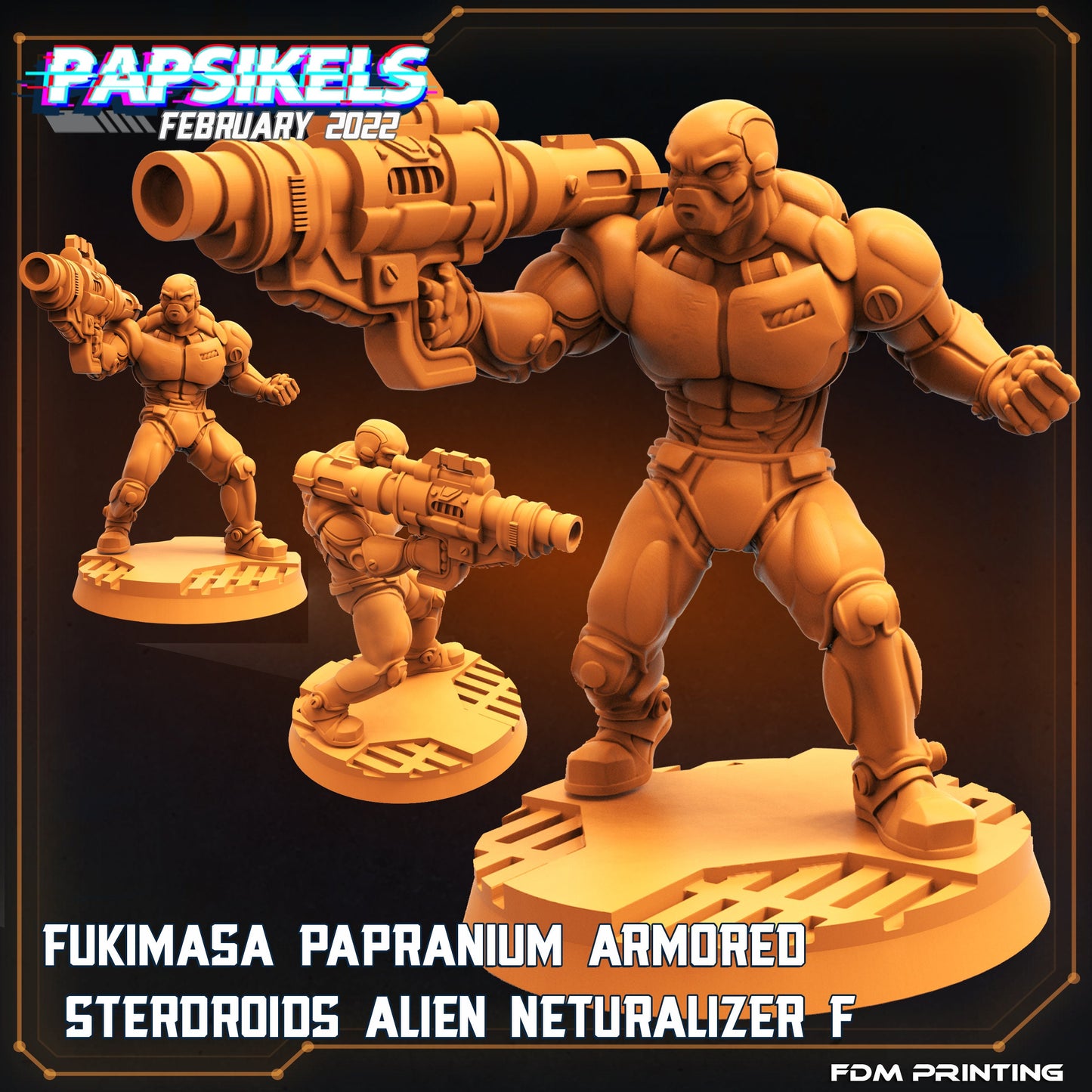 Fukimasa Papranium Armored Sterdroids Alien Neutralizer - F | Tabletop Miniature | Sci-Fi | Cyberpunk