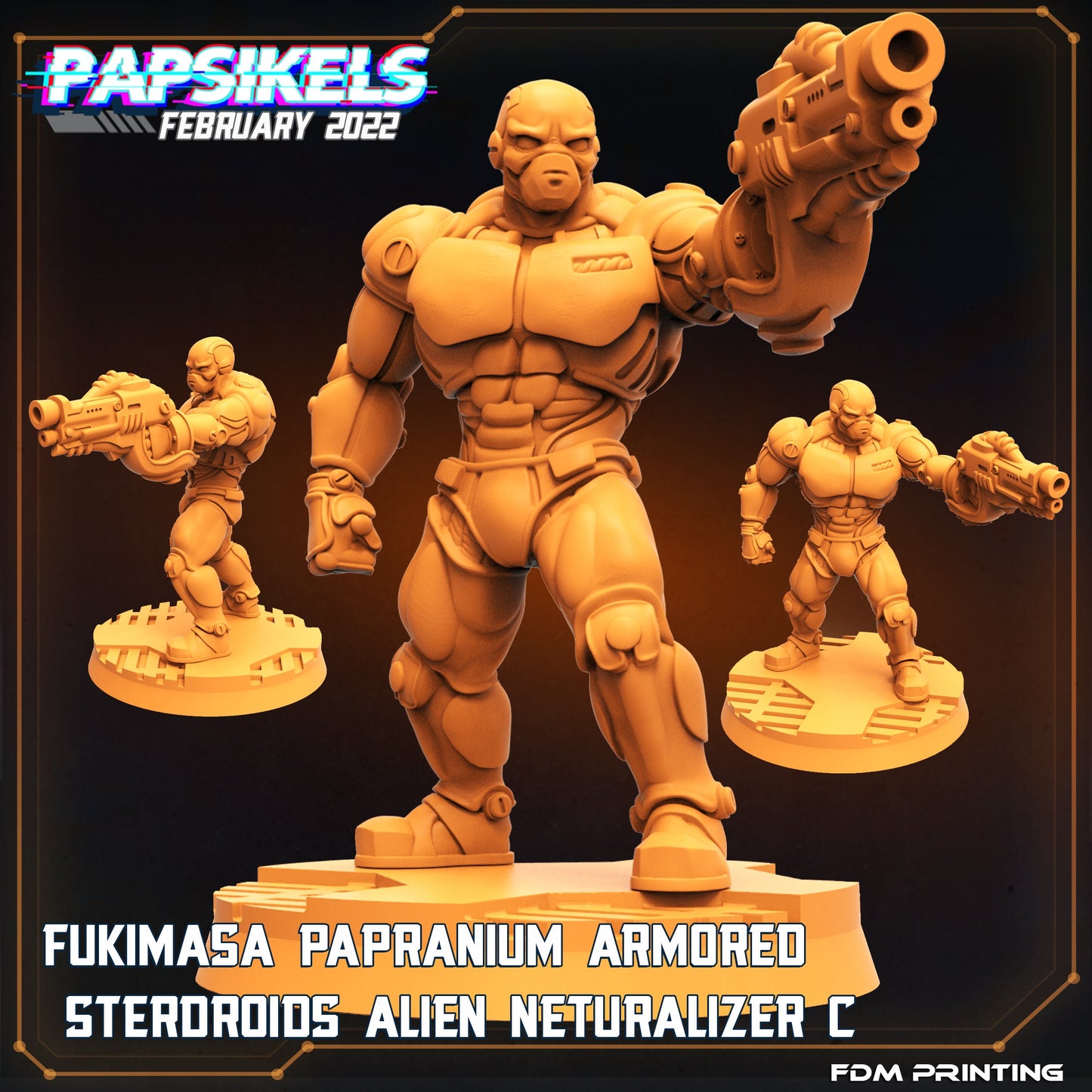 Fukimasa Papranium Armored Sterdroids Alien Neutralizer - C | Tabletop Miniature | Sci-Fi | Cyberpunk