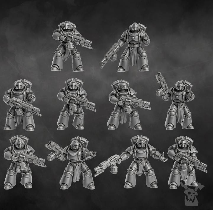 Space Knights Team Ignitium - Set of 10 | Grimdark | Sci-Fi Future | Tabletop Wargaming