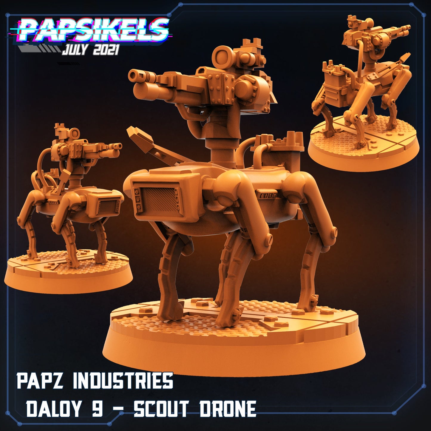 PAPZ Industries Daloy 9 - Scout Drone | Tabletop Miniature | Sci-Fi | Cyberpunk