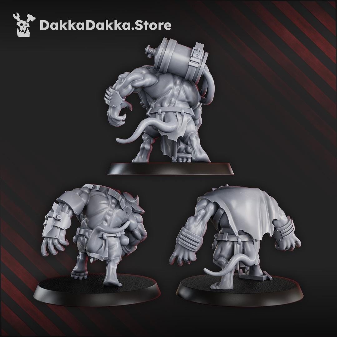 Big Rat Miners - Set of 3 | Grimdark | Sci-Fi Future | Tabletop Wargaming