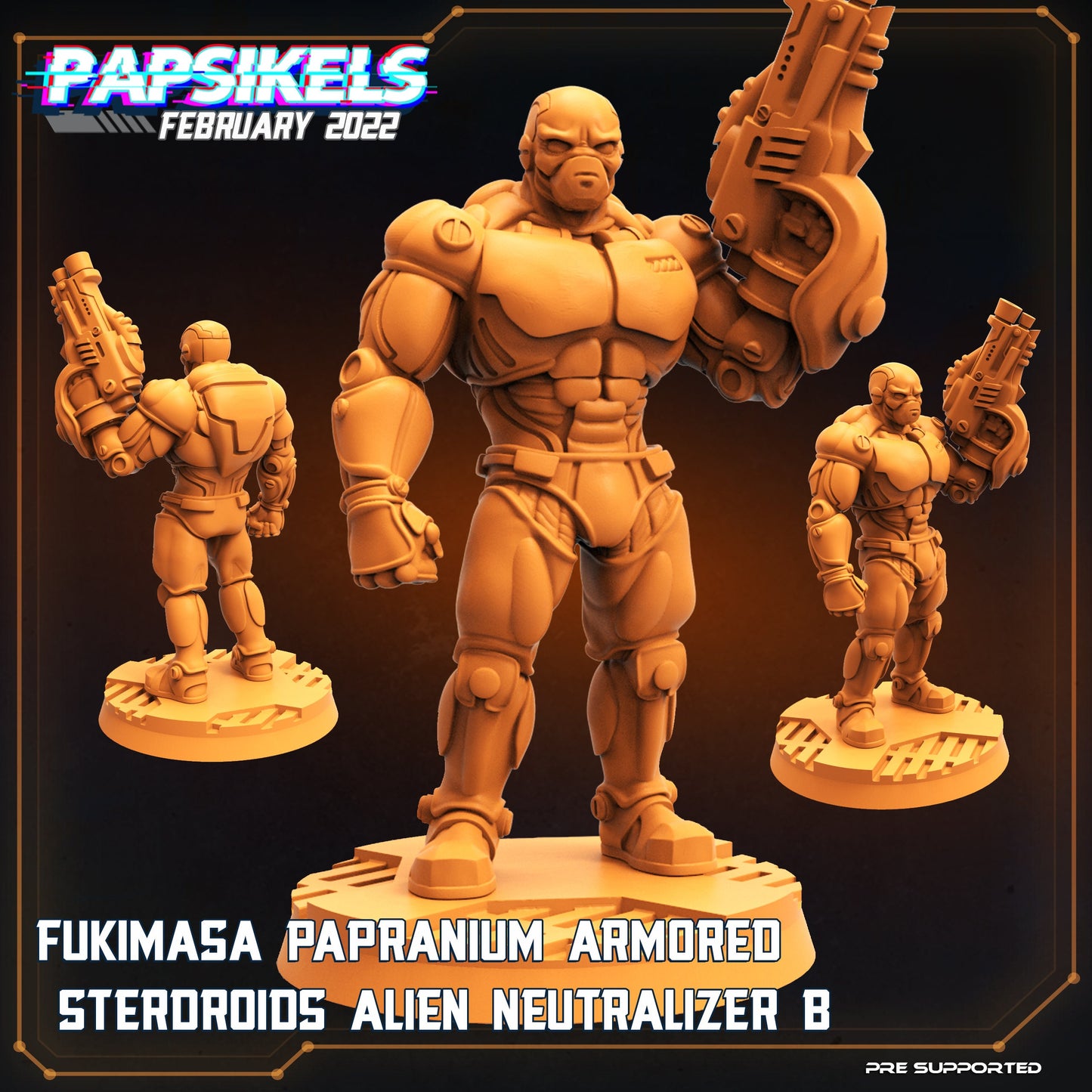 Fukimasa Papranium Armored Sterdroids Alien Neutralizer - B | Tabletop Miniature | Sci-Fi | Cyberpunk