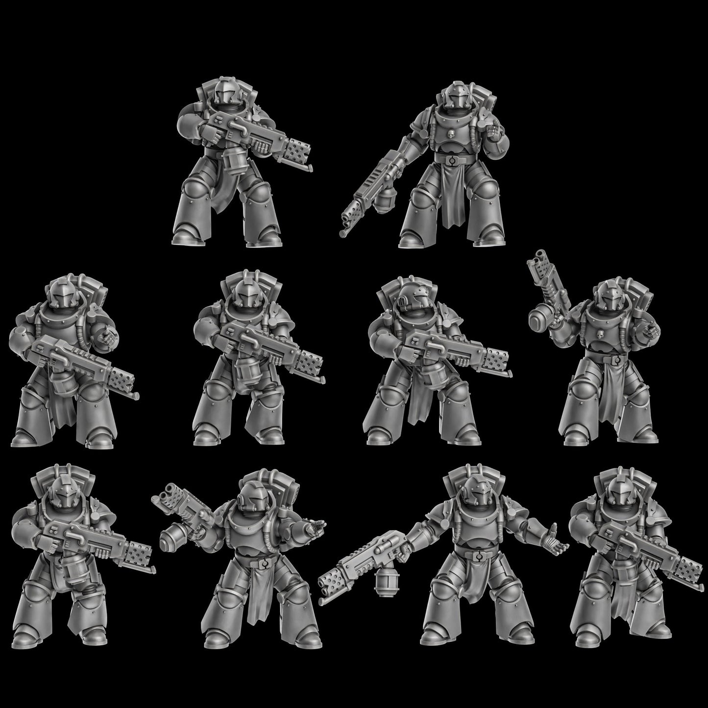 Space Knights Team Ignitium - Set of 10 | Grimdark | Sci-Fi Future | Tabletop Wargaming