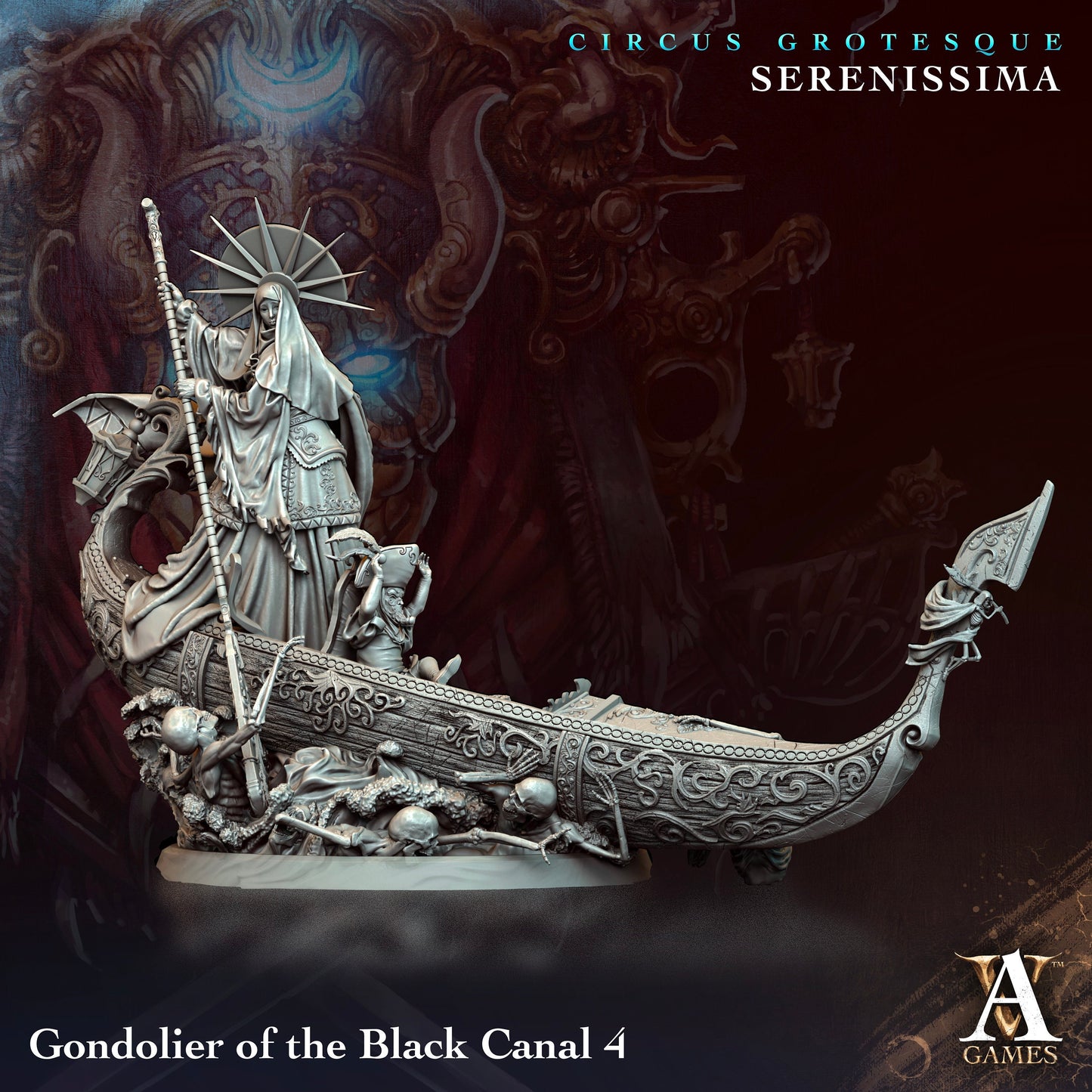 Gondoliers of the Black Canal - v4 | DnD Miniatures | Tabletop Gaming Miniature | Fantasy-War Games