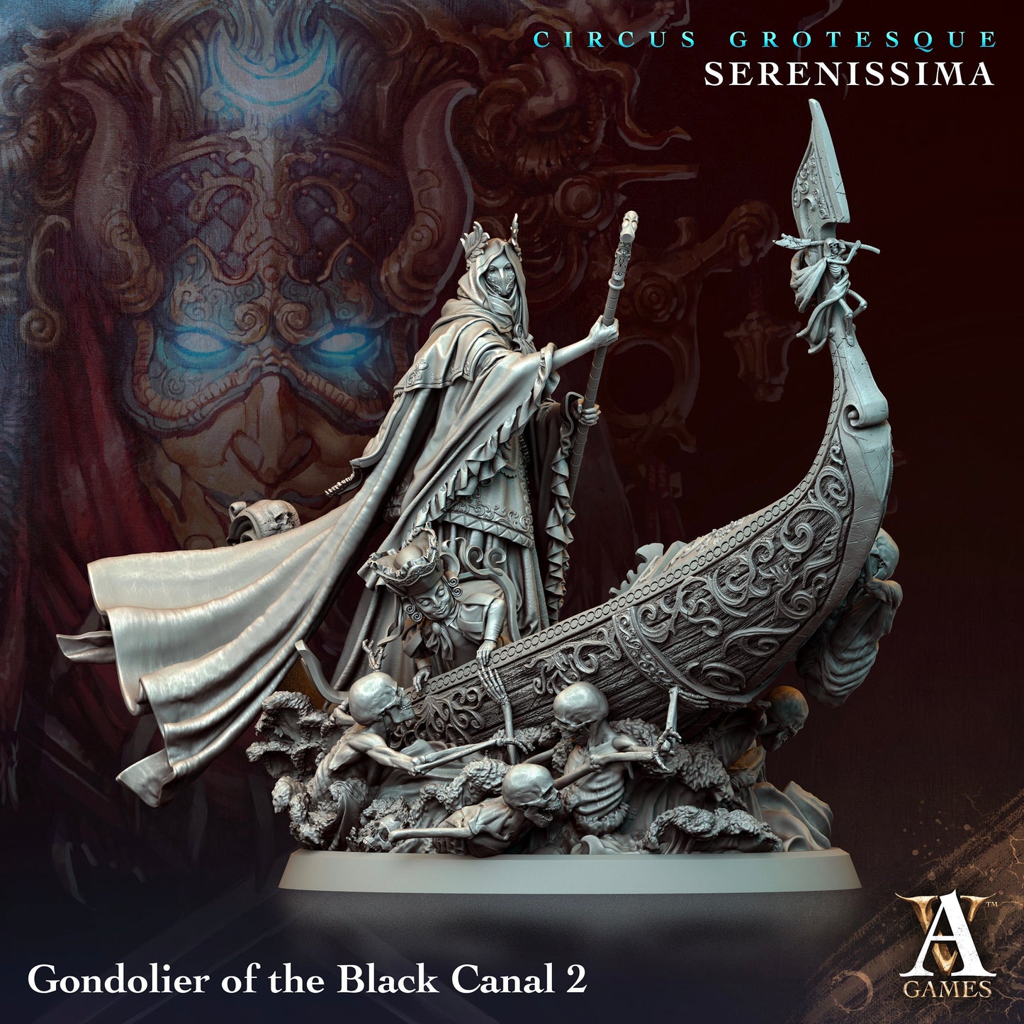 Gondoliers of the Black Canal - v2 | DnD Miniatures | Tabletop Gaming Miniature | Fantasy-War Games