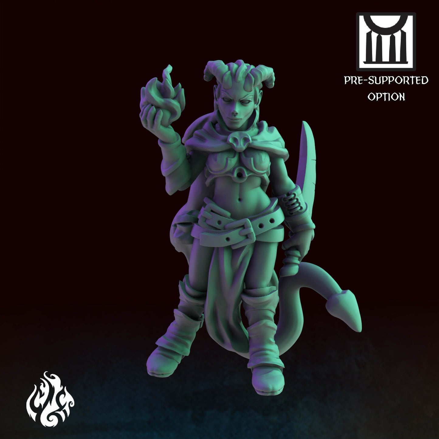 Heroes - Tiefling Warlock | DnD Miniatures | Tabletop Gaming Miniature | Fantasy-War Games