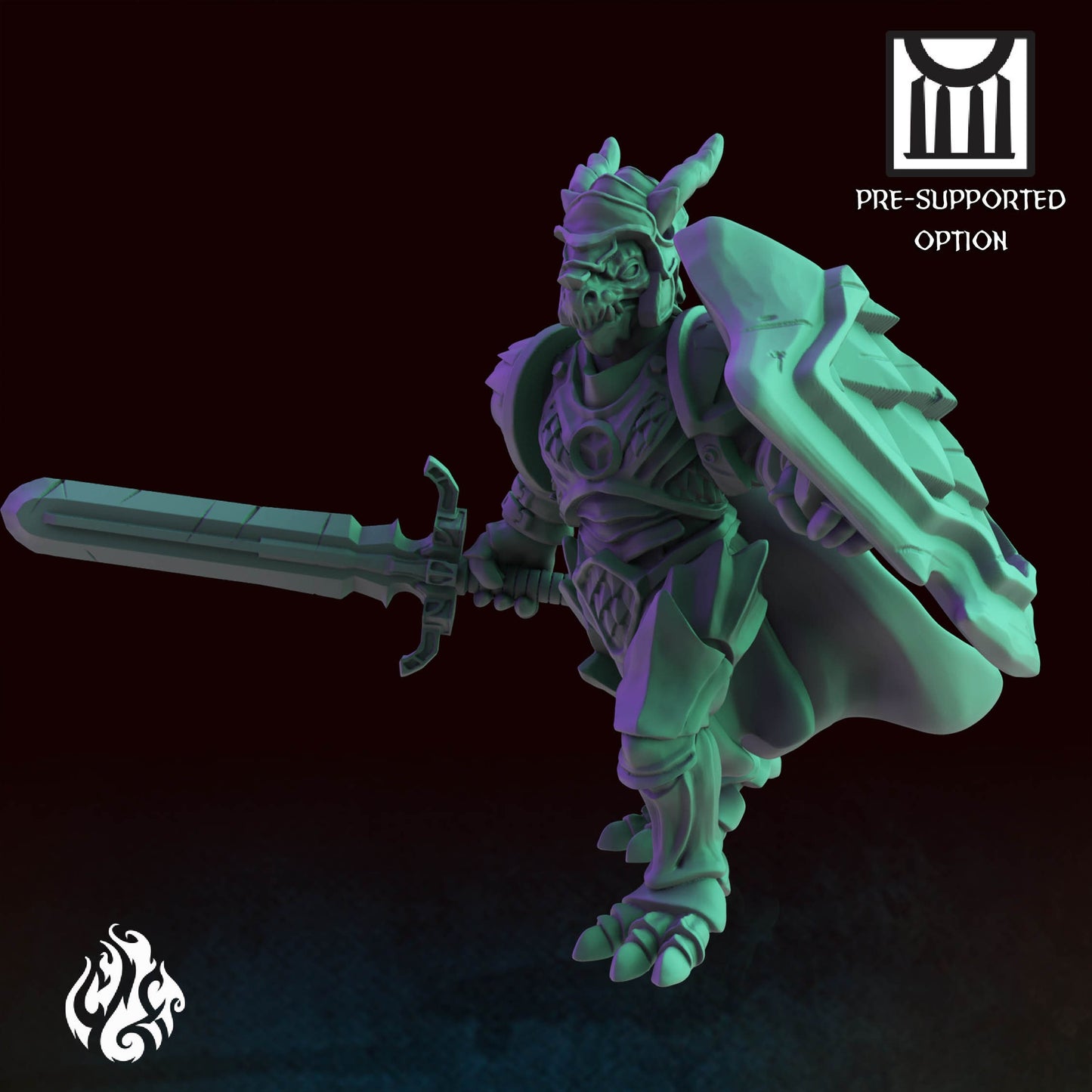 Heroes - Dragonborn Paladin | DnD Miniatures | Tabletop Gaming Miniature | Fantasy-War Games