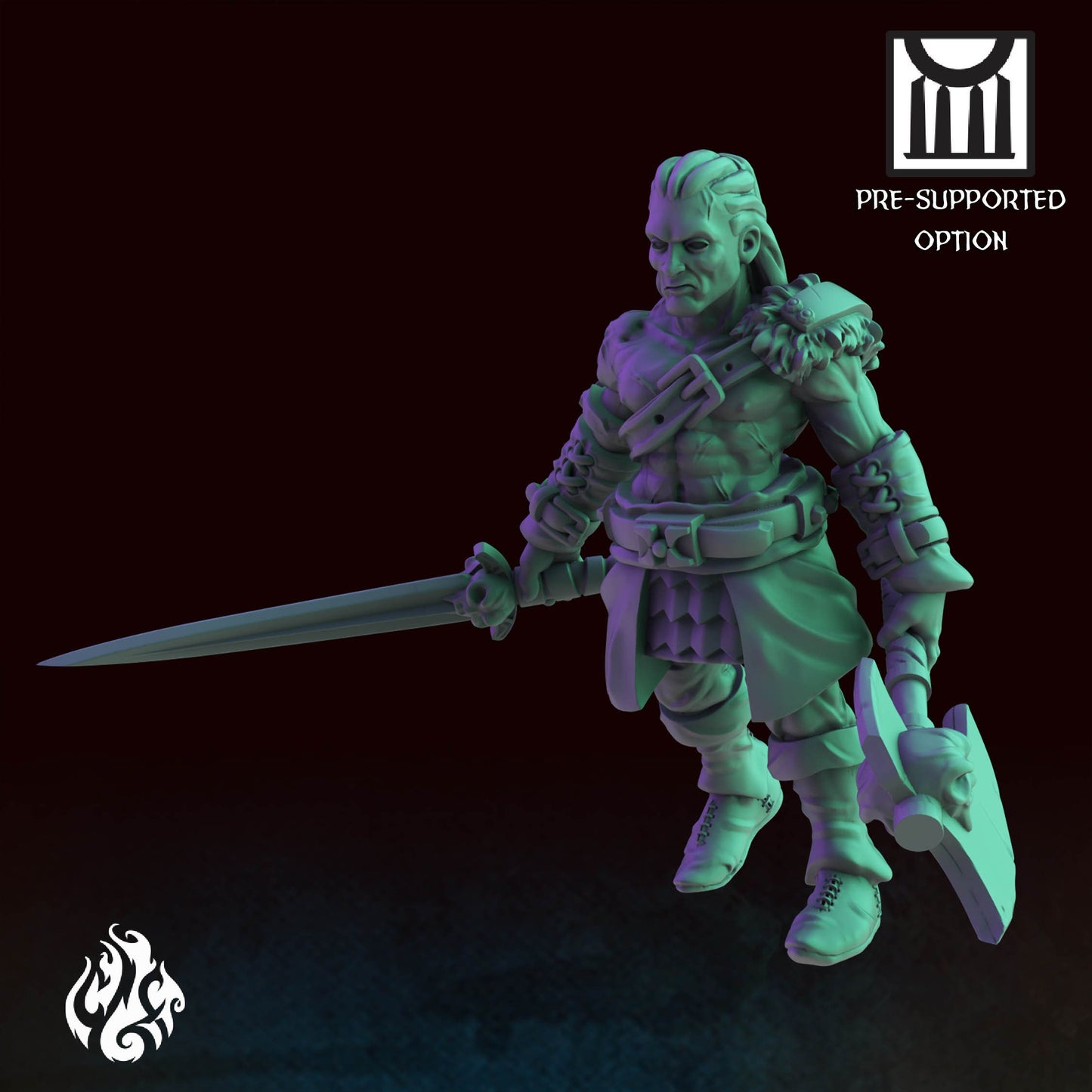 Heroes - Barbarian | DnD Miniatures | Tabletop Gaming Miniature | Fantasy-War Games