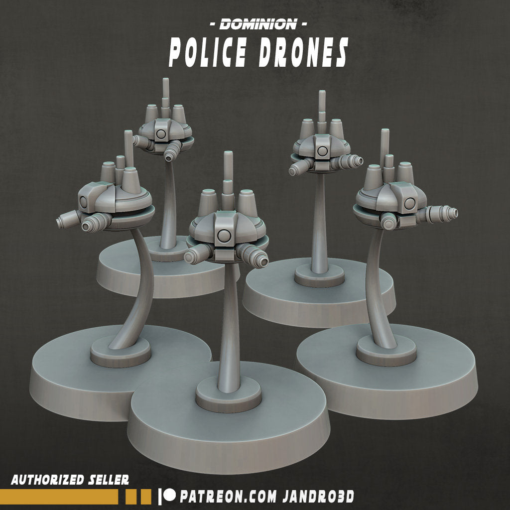 Police Drones - Set of 5