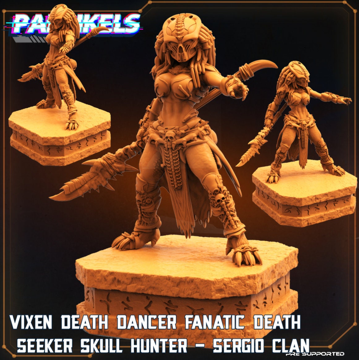 Vixen Death Dancer Fanatic Death Seeker Skull Hunter - Sergio Clan | DnD Miniatures  | Sci-Fi | Cyberpunk
