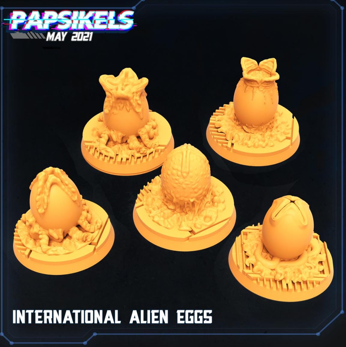 International Alien Eggs -  Set of 5