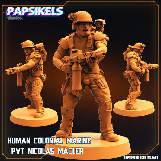 Human Colonial Marine PVT Nicolas Macler | DnD Miniatures  | Sci-Fi | Cyberpunk