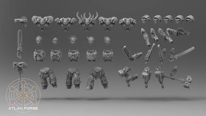 Dragon Knights - Modular Set of 5 | DnD Miniatures | Wargame Proxies | Tabletop Miniature | Sci-Fi