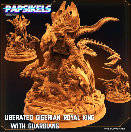 Liberated Gigerian Royal King with Guardians  | Aliens vs Humans