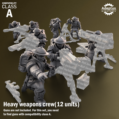 Heavy Weapons Team - Sunclaw Regiment - Set of 12 (heavy guns not included)