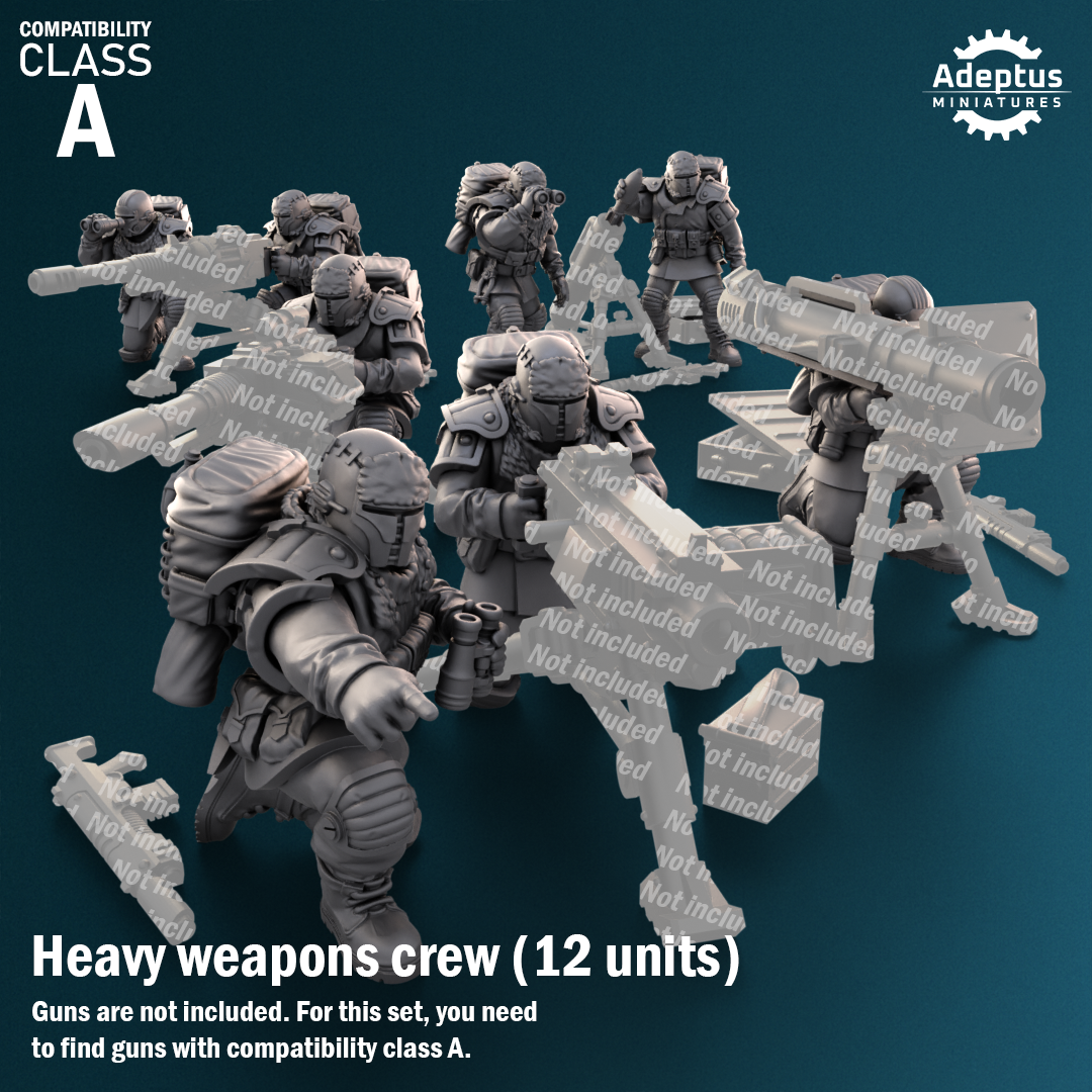 Heavy Weapons Squad - Winterline Forces - Set of 12 (heavy guns not included)