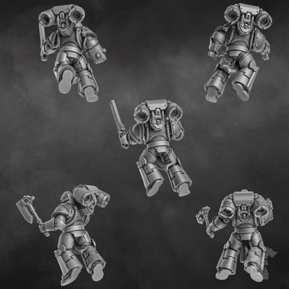 Space Knight Storm Squad with Jetpacks - Set of 5 | Grimdark | Sci-Fi Future | Tabletop Wargaming