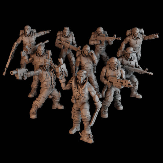 Green Hell Division Infantry Squad 1 - Set of 10