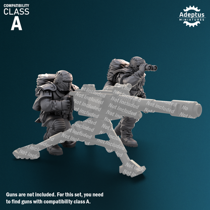 Heavy Weapons Squad - Winterline Forces - Set of 12 (heavy guns not included)
