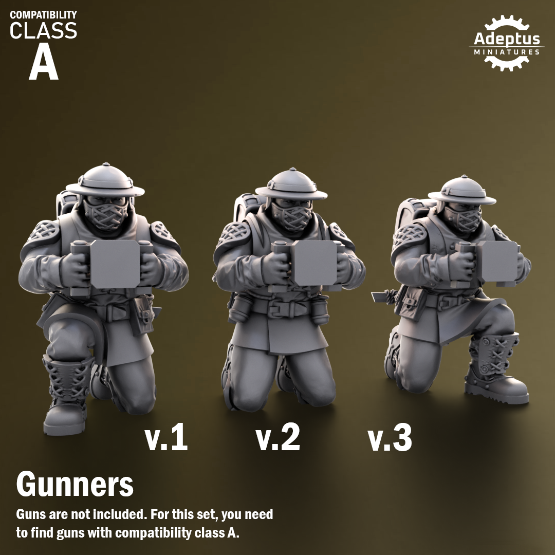 Heavy Weapons Team - Sunclaw Regiment - Set of 12 (heavy guns not included)