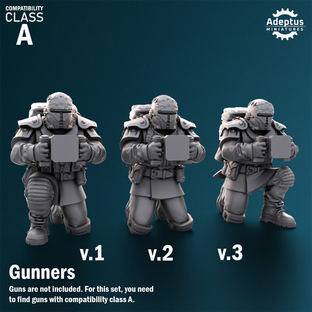 Heavy Weapons Squad - Winterline Forces - Set of 12 (heavy guns not included)