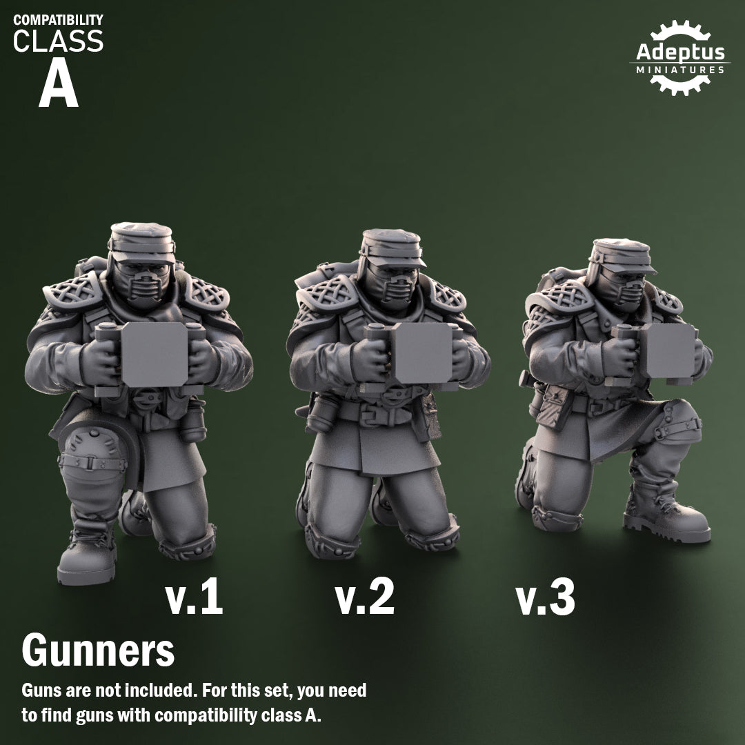 Heavy Weapons Team - Sunscorch Regiment - Set of 12 (heavy guns not included)