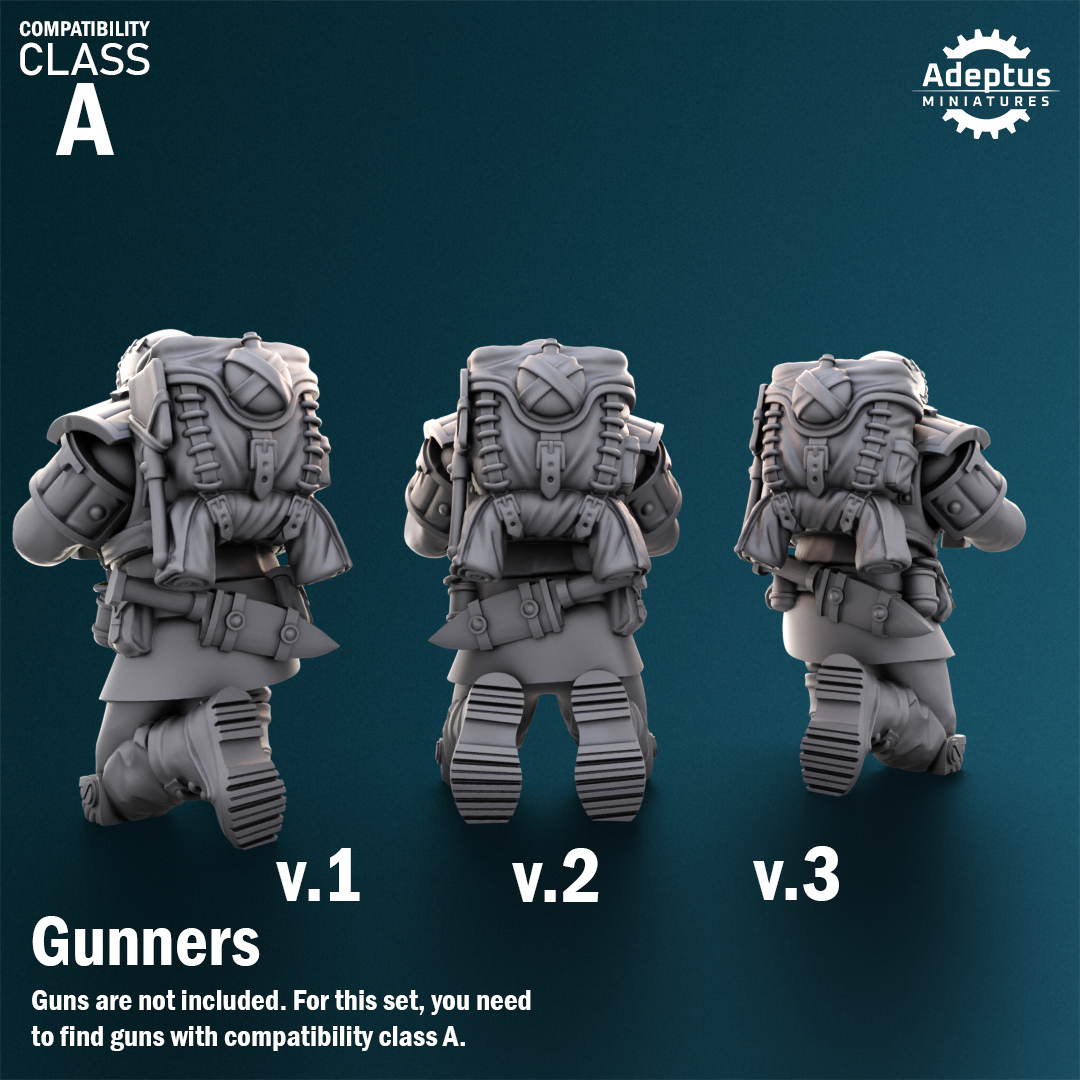 Heavy Weapons Squad - Winterline Forces - Set of 12 (heavy guns not included)