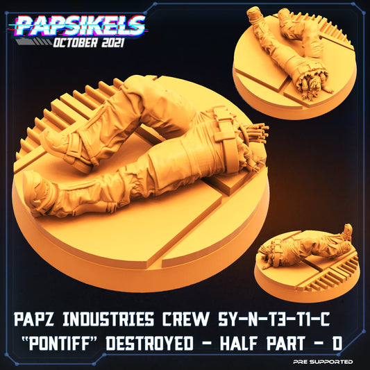 PAPZ Industries Crew Synthetic "Pontiff" Destroyed - Half Part - D  | Tabletop Miniature | Sci-Fi | Cyberpunk
