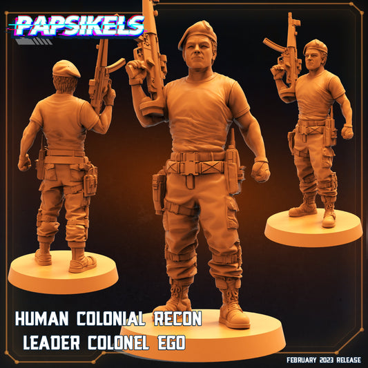 Human Colonial Recon Leader Colonel Ego - Resin 3D Print Alien Miniature | RPG | Sci fi | Cyberpunk | Role Playing | Papsikel Star Entrance