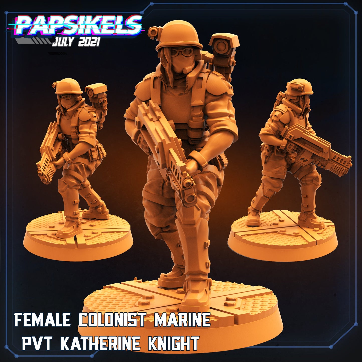 Female Colonist Marine PVT Katherine Knight  | Tabletop Miniature | Sci-Fi | Cyberpunk