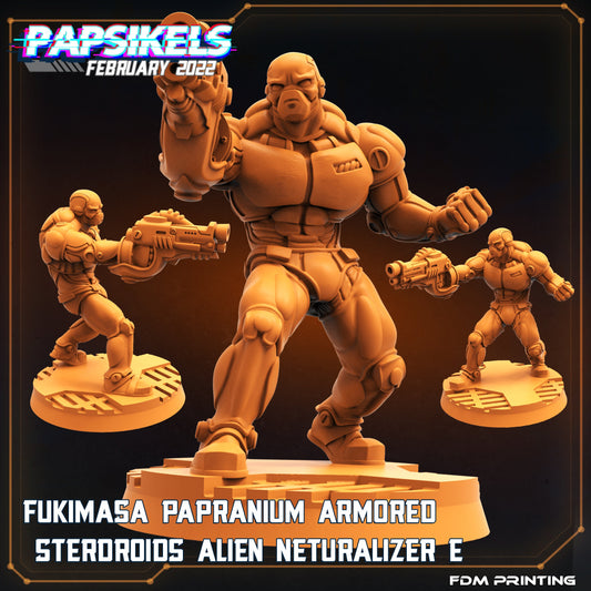 Fukimasa Papranium Armored Sterdroids Alien Neutralizer - E  | Tabletop Miniature | Sci-Fi | Cyberpunk