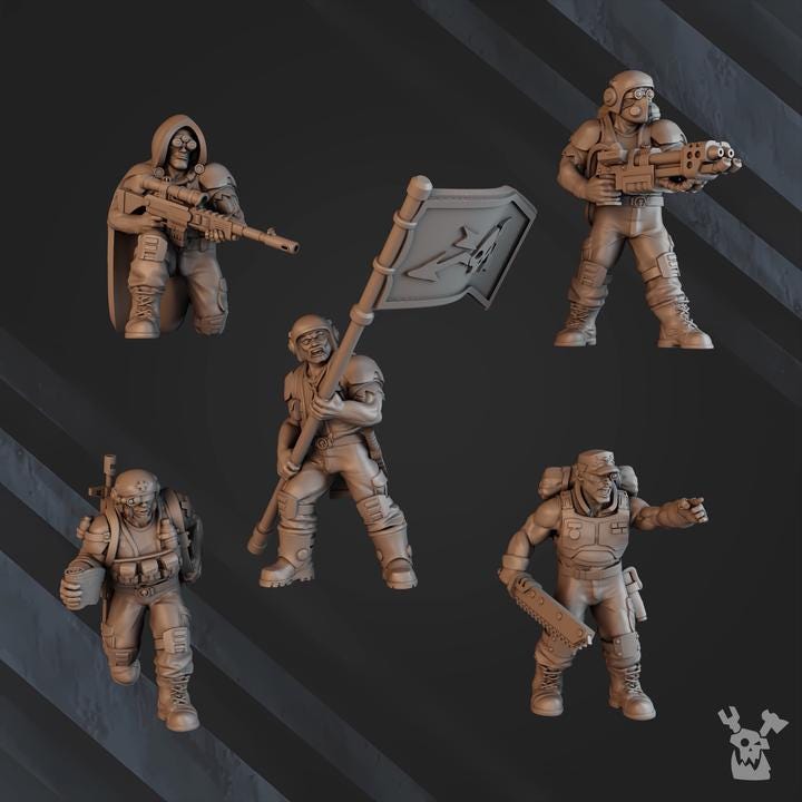 Green Hell Division Lead Detachment - Set of 5 | Grimdark | Sci-Fi Future | Tabletop Wargaming