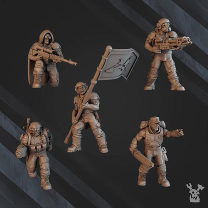 Green Hell Division Lead Detachment - Set of 5 | Grimdark | Sci-Fi Future | Tabletop Wargaming