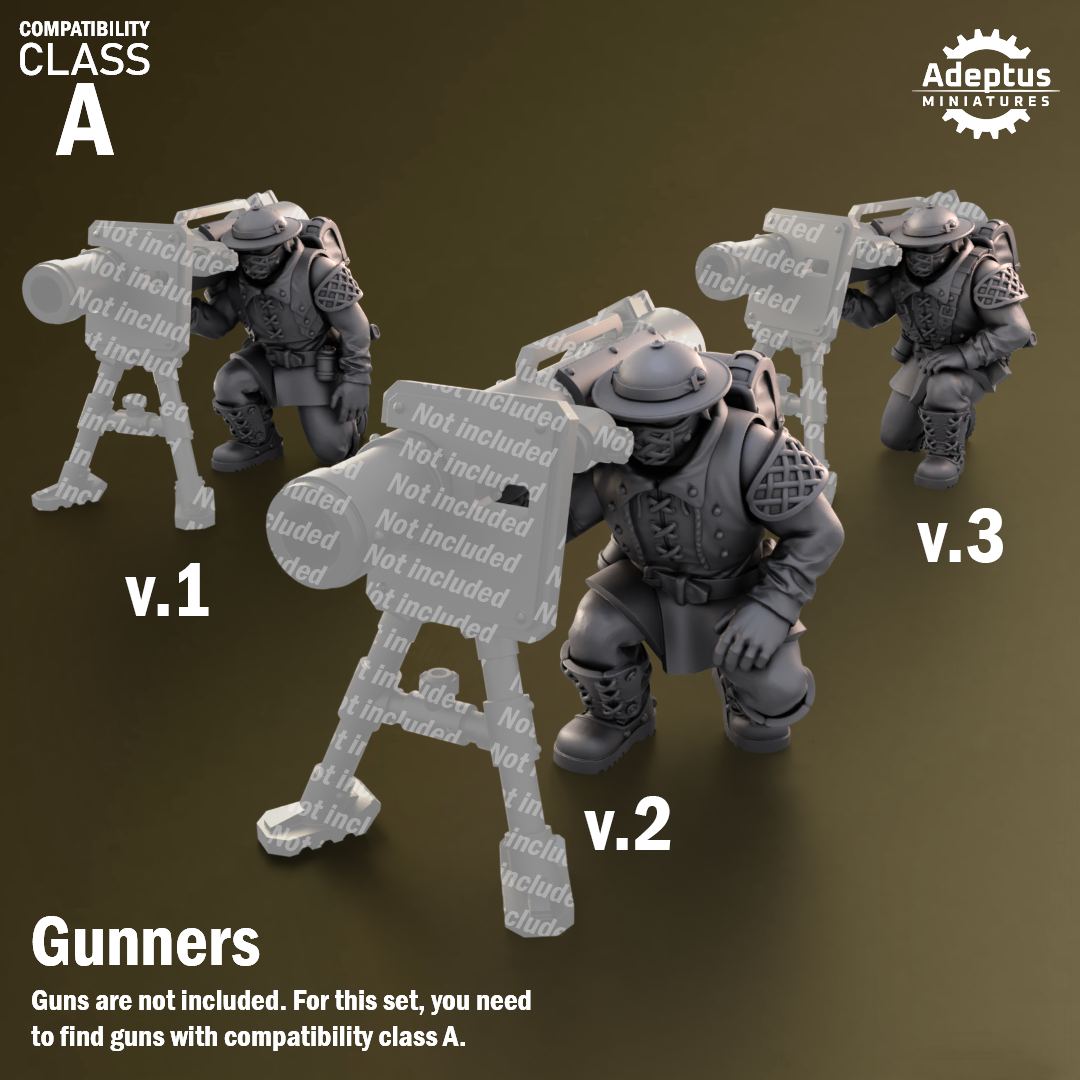 Heavy Weapons Team - Sunclaw Regiment - Set of 12 (heavy guns not included)
